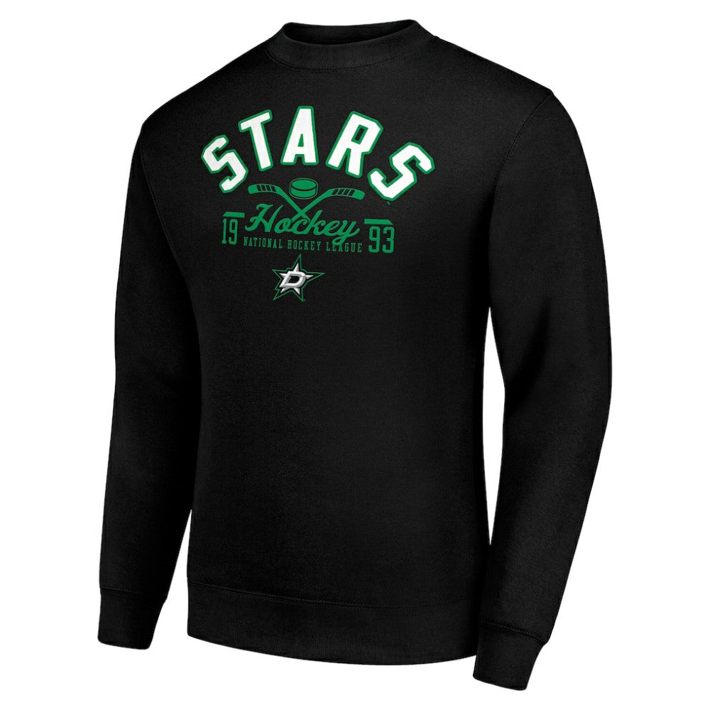 Dallas Stars Starter Stick And Puck Logo Fleece Pullover Sweatshirt - Black - NHL
