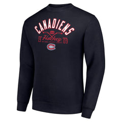 Montreal Canadiens Starter Stick And Puck Logo Fleece Pullover Sweatshirt - Navy - NHL