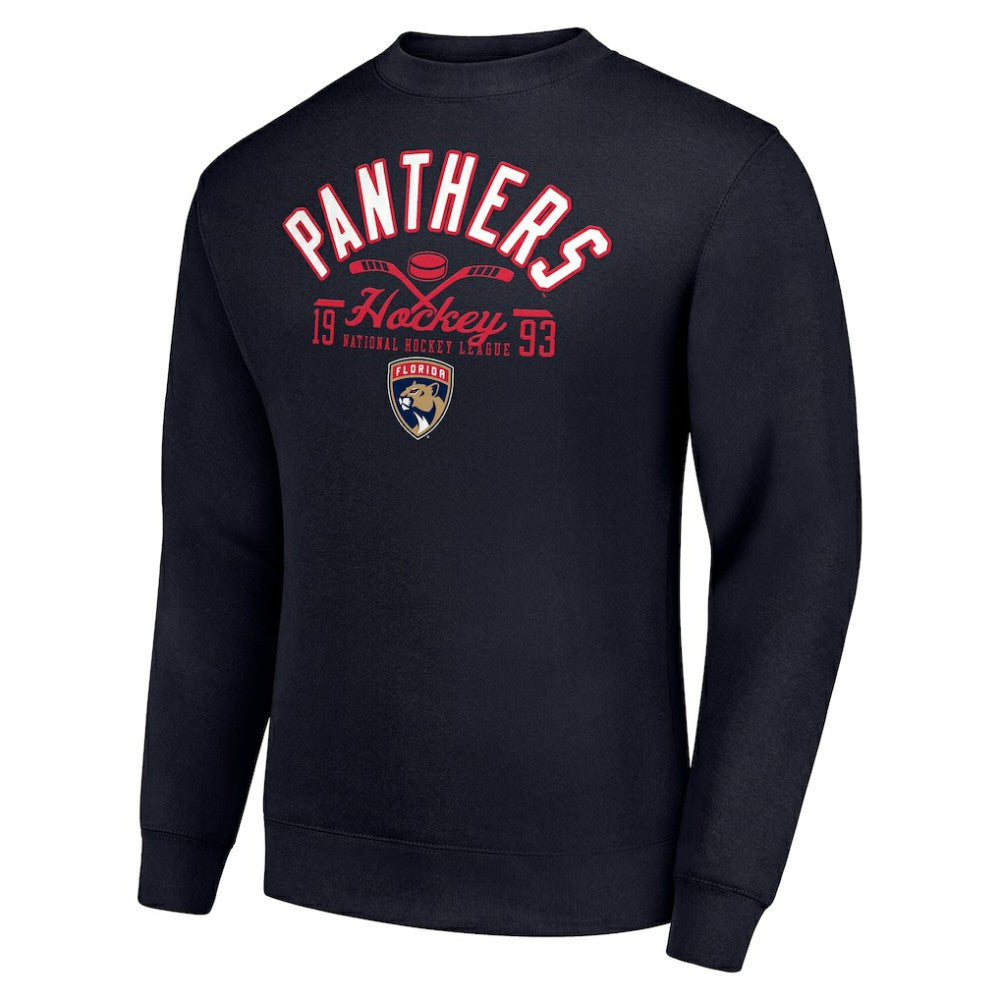 Florida Panthers Starter Stick And Puck Logo Fleece Pullover Sweatshirt - Navy - NHL