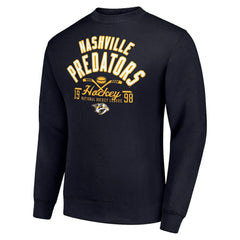 Nashville Predators Starter Stick And Puck Logo Fleece Pullover Sweatshirt - Navy - NHL