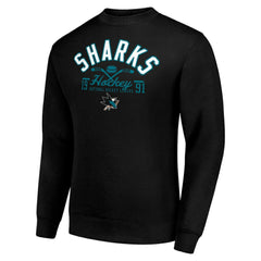 San Jose Sharks Starter Stick And Puck Logo Fleece Pullover Sweatshirt - Black - NHL