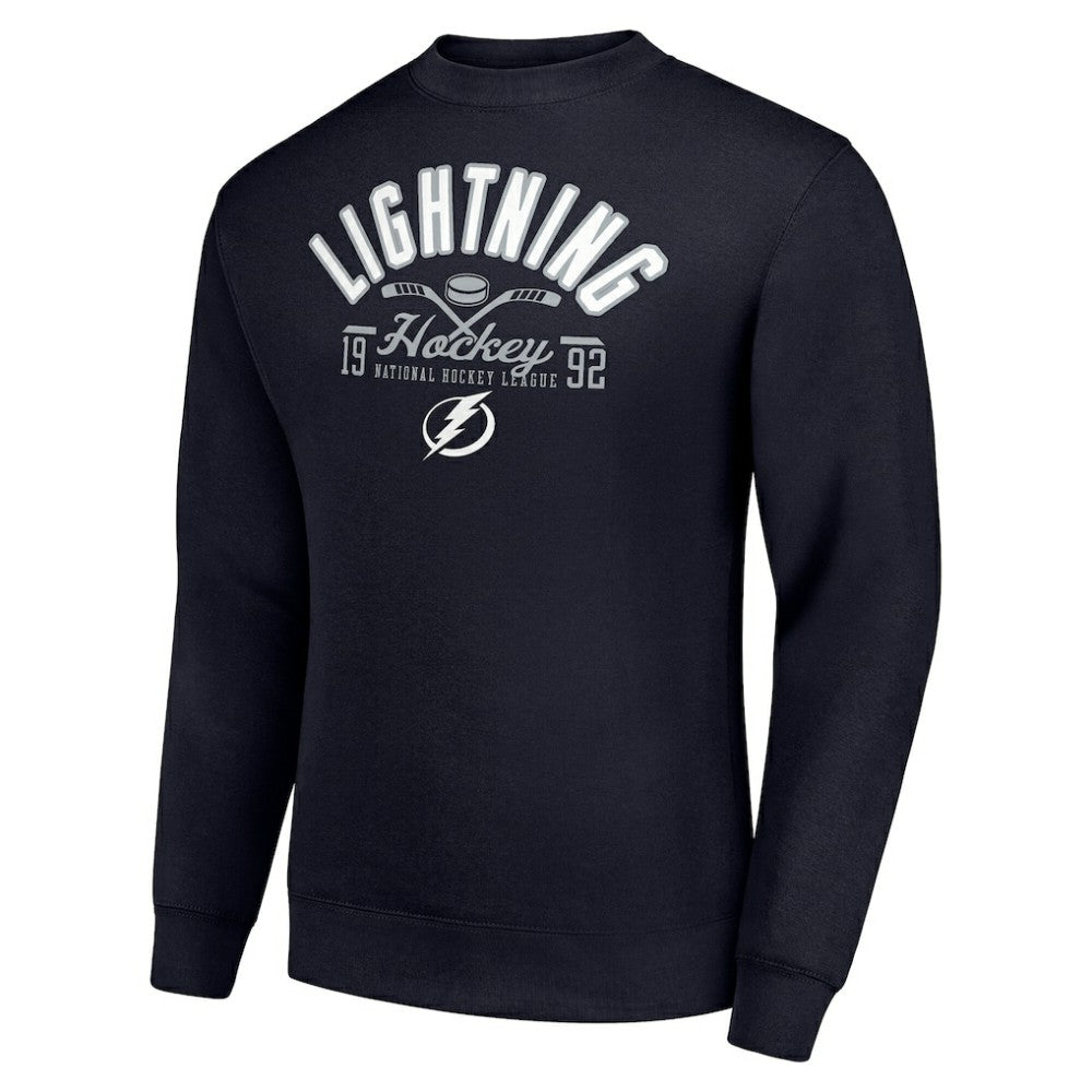 Tampa Bay Lightning Starter Stick And Puck Logo Fleece Pullover Sweatshirt - Navy - NHL