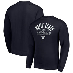 Toronto Maple Leafs Starter Stick And Puck Logo Fleece Pullover Sweatshirt - Navy - NHL