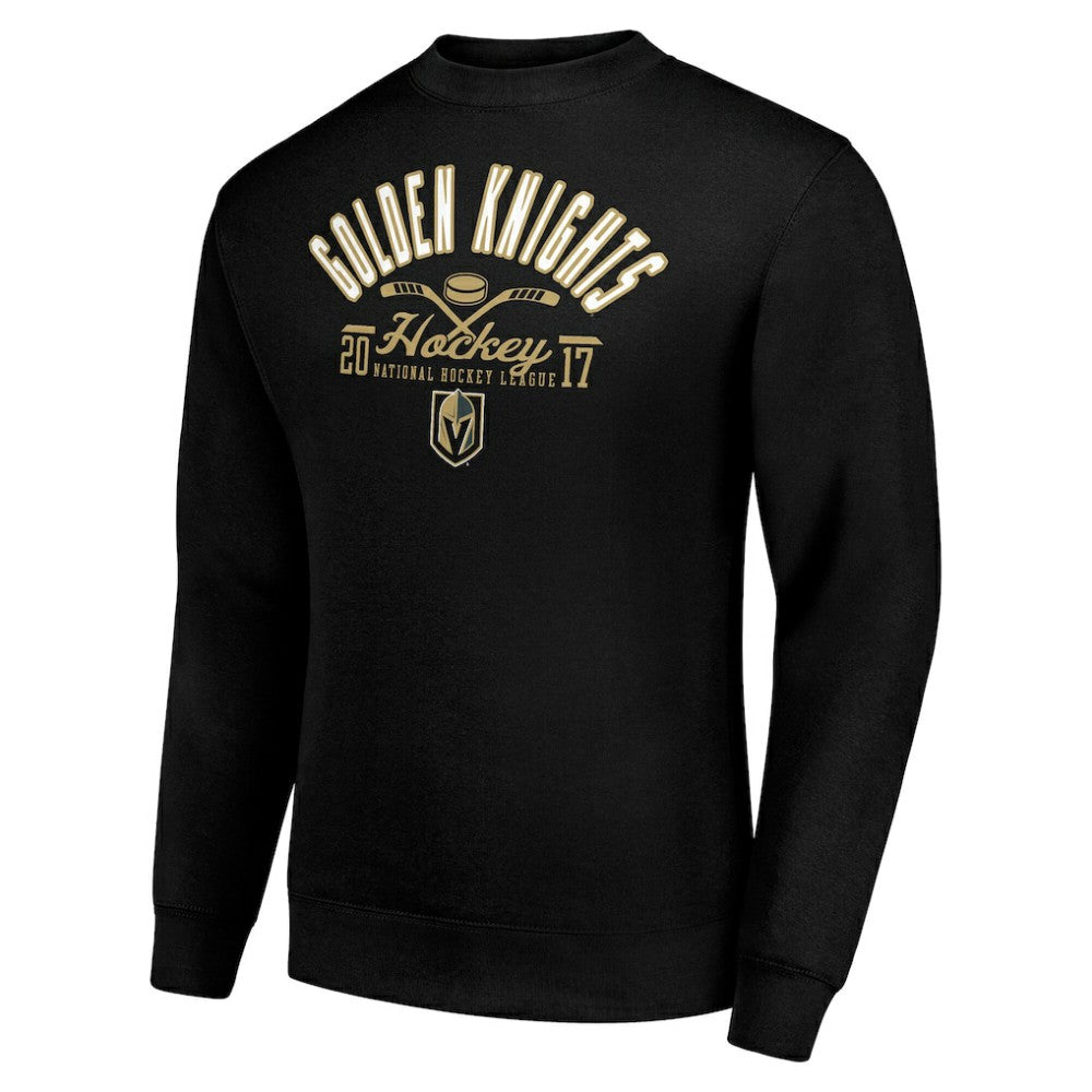 Vegas Golden Knights Starter Stick And Puck Logo Fleece Pullover Sweatshirt - Black - NHL