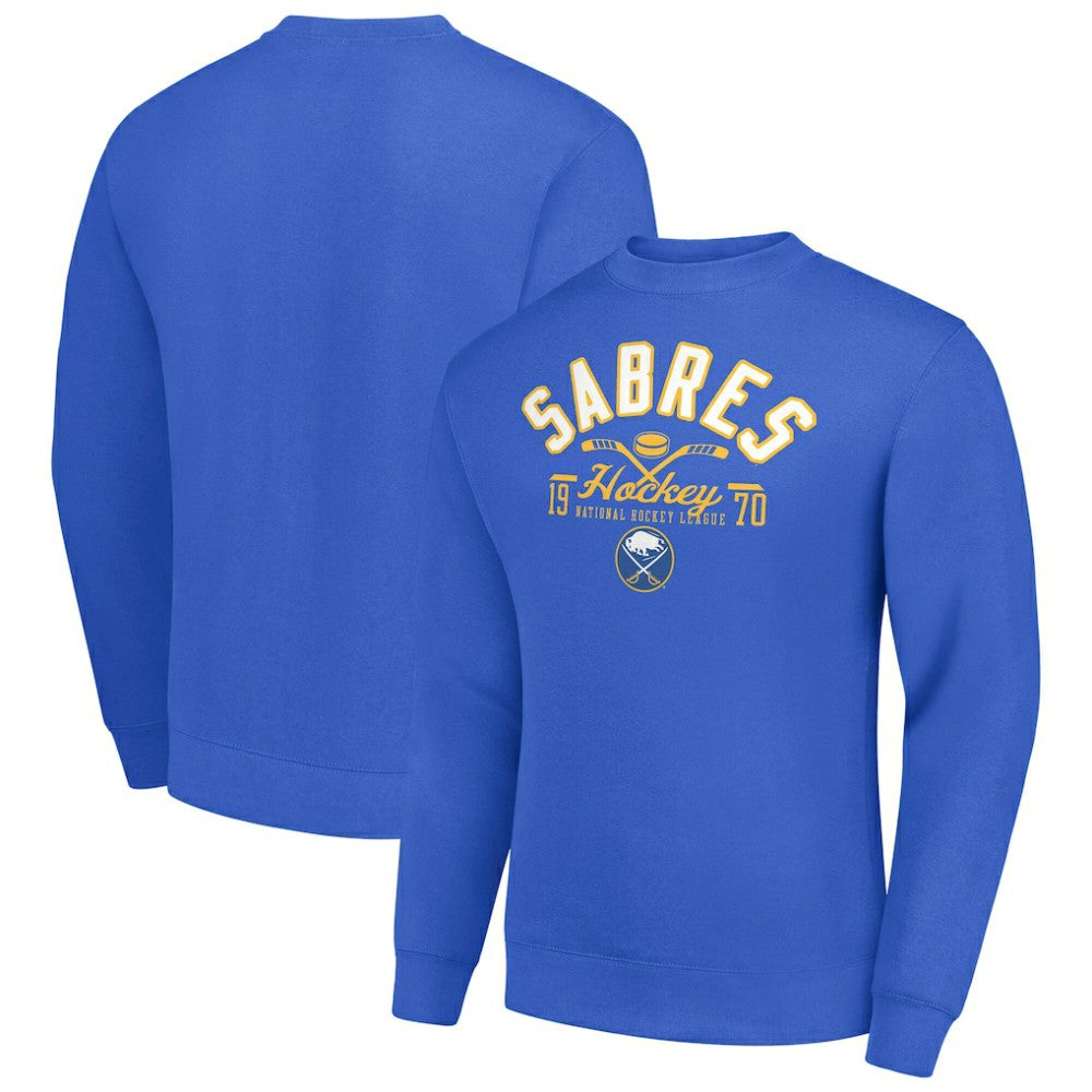 Buffalo Sabres Starter Stick And Puck Logo Fleece Pullover Sweatshirt - Royal - NHL