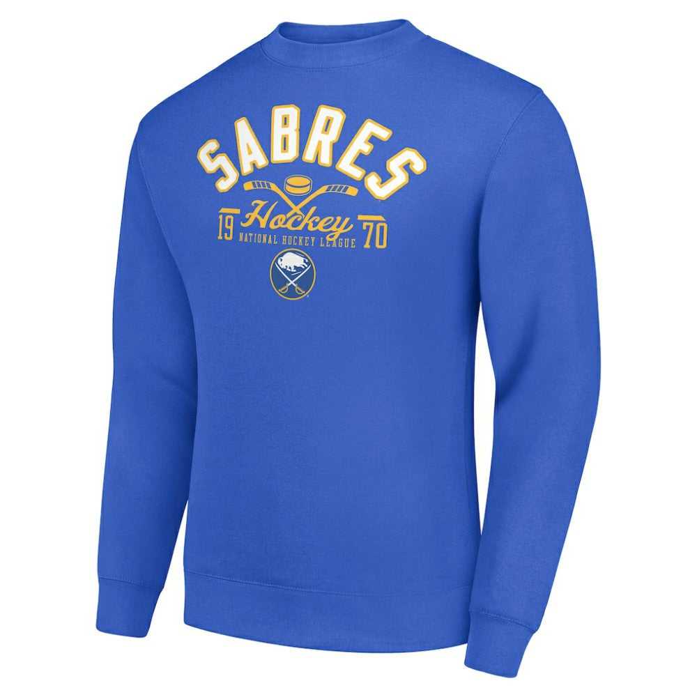 Buffalo Sabres Starter Stick And Puck Logo Fleece Pullover Sweatshirt - Royal - NHL