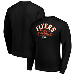 Philadelphia Flyers Starter Stick And Puck Logo Fleece Pullover Sweatshirt - Black - NHL