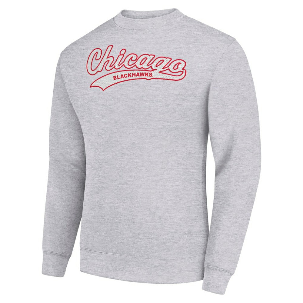 Chicago Blackhawks Starter  Tailsweep City Pullover Sweatshirt - Heather Gray - NHL