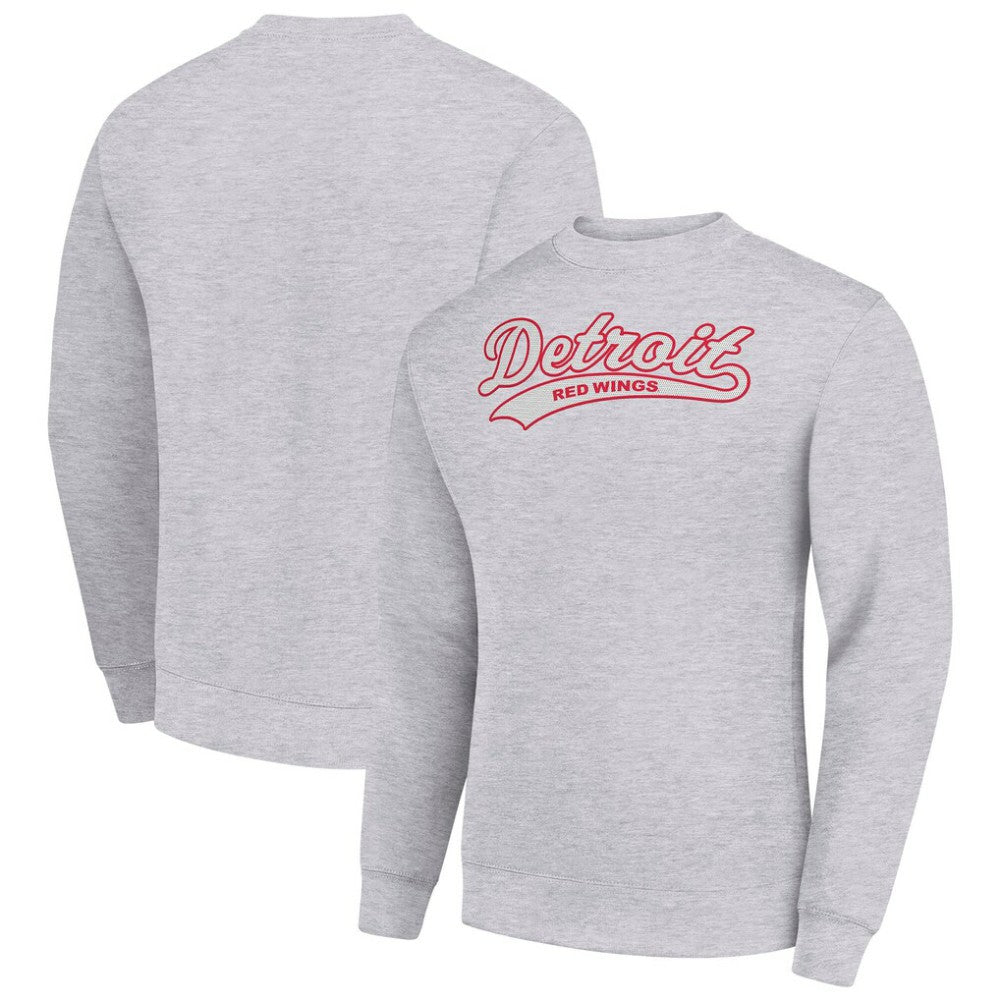 Detroit Red Wings Starter  Tailsweep City Pullover Sweatshirt - Heather Gray - NHL