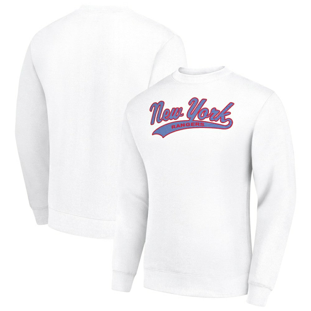 New York Rangers Starter  Tailsweep City Pullover Sweatshirt - White - NHL