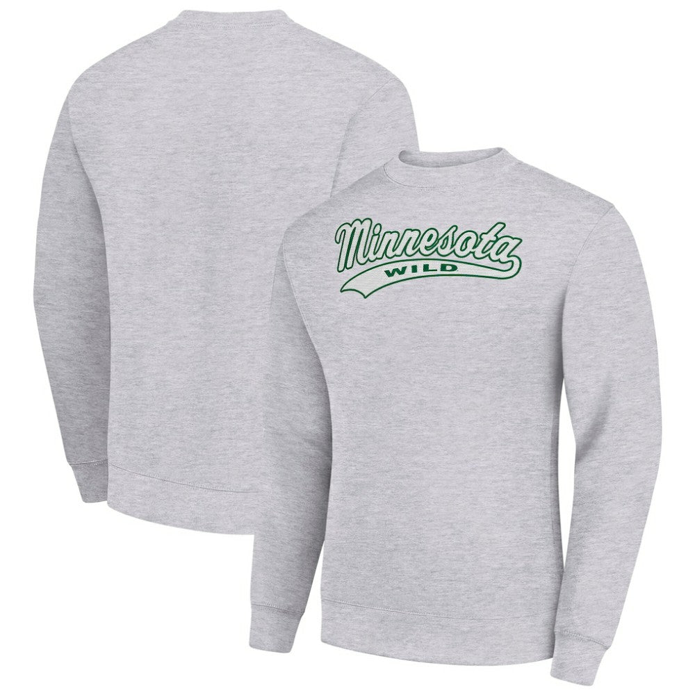 Minnesota Wild Starter  Tailsweep City Pullover Sweatshirt - Heather Gray - NHL