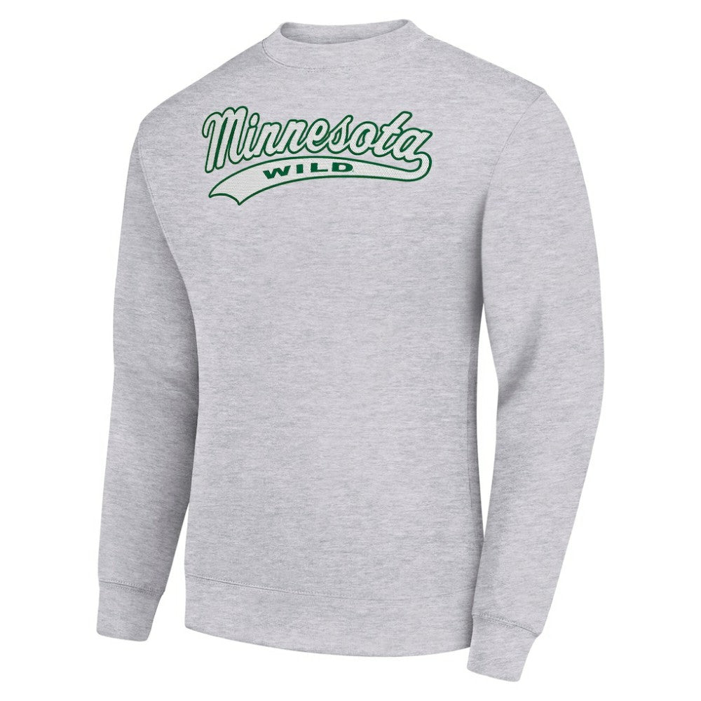 Minnesota Wild Starter  Tailsweep City Pullover Sweatshirt - Heather Gray - NHL
