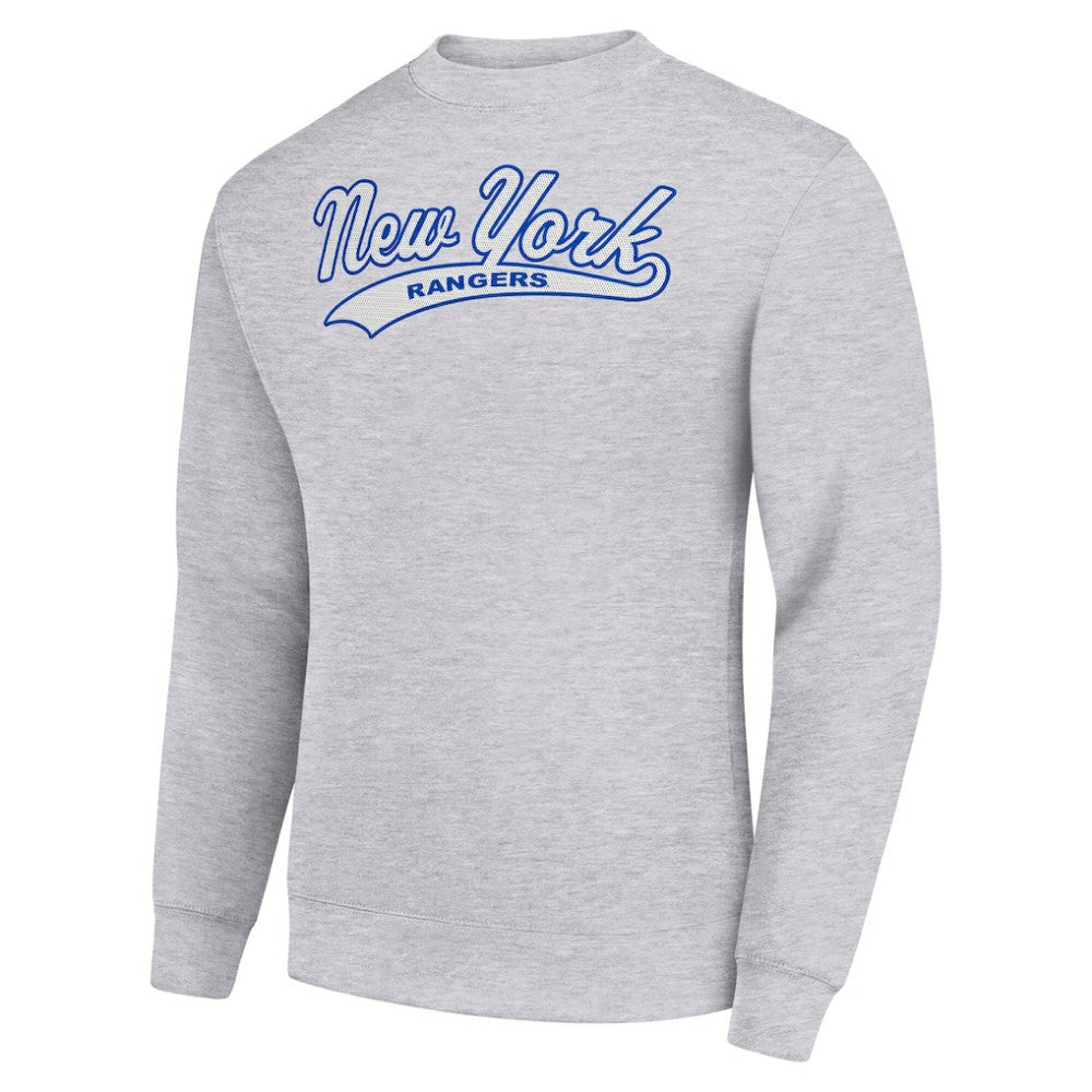 New York Rangers Starter  Tailsweep City Pullover Sweatshirt - Heather Gray - NHL