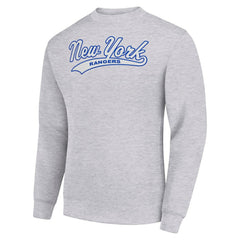 New York Rangers Starter  Tailsweep City Pullover Sweatshirt - Heather Gray - NHL