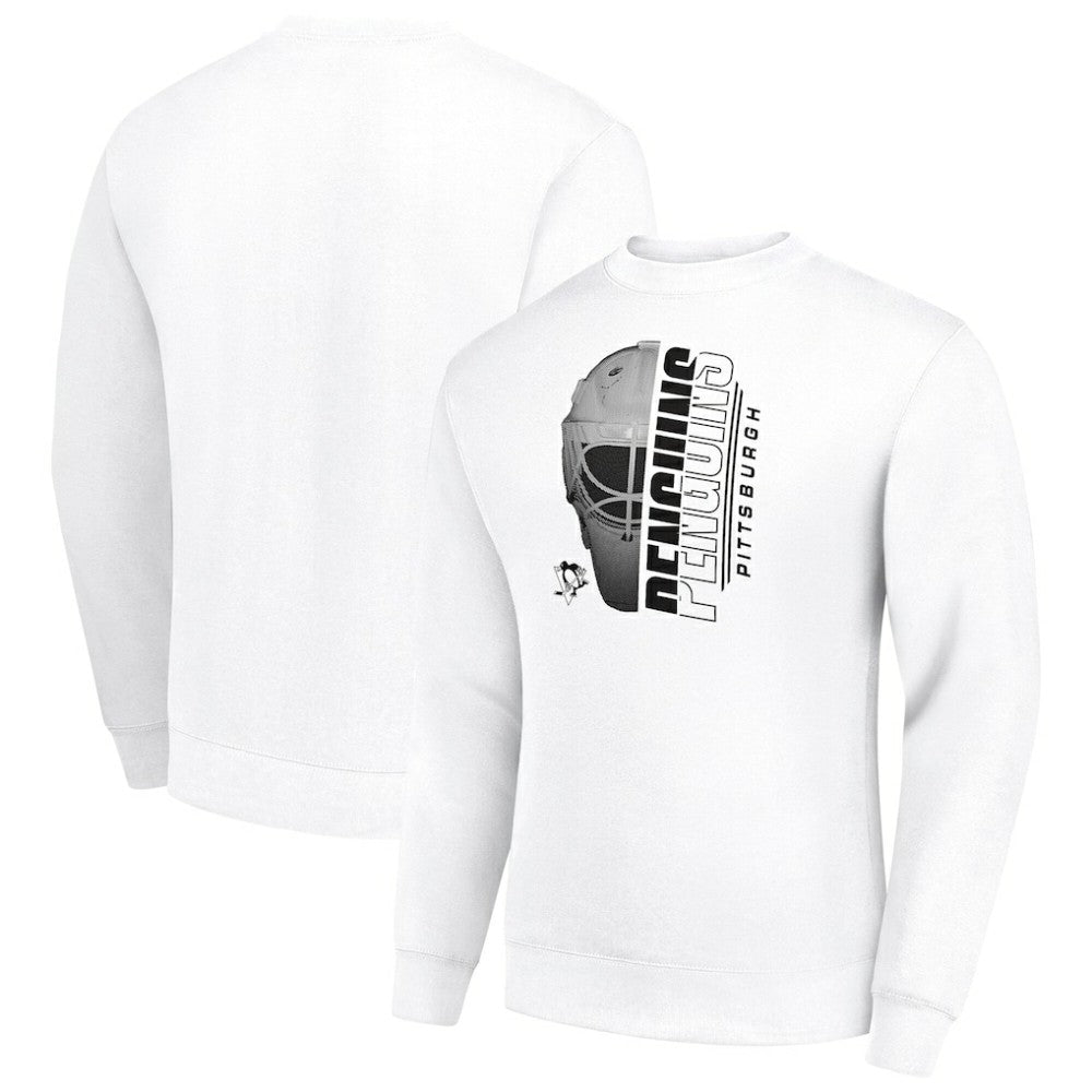 Pittsburgh Penguins Starter  Half Helmet Team Logo Pullover Sweatshirt - White - NHL