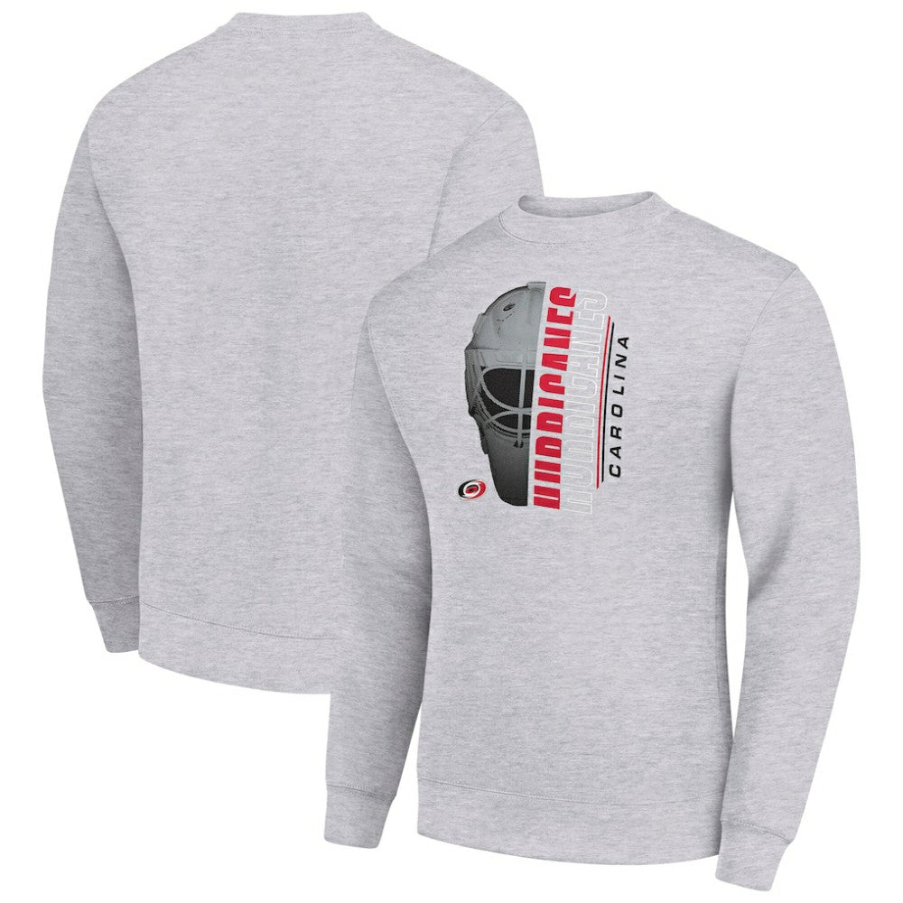 Carolina Hurricanes Starter  Half Helmet Team Logo Pullover Sweatshirt - Heather Gray - NHL