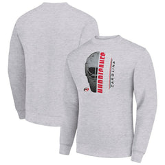 Carolina Hurricanes Starter  Half Helmet Team Logo Pullover Sweatshirt - Heather Gray - NHL