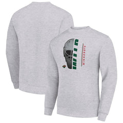Minnesota Wild Starter  Half Helmet Team Logo Pullover Sweatshirt - Heather Gray - NHL