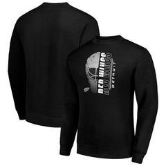 Detroit Red Wings Starter  Half Helmet Team Logo Pullover Sweatshirt - Black - NHL