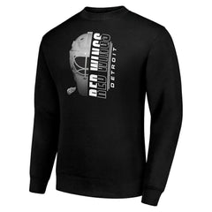 Detroit Red Wings Starter  Half Helmet Team Logo Pullover Sweatshirt - Black - NHL
