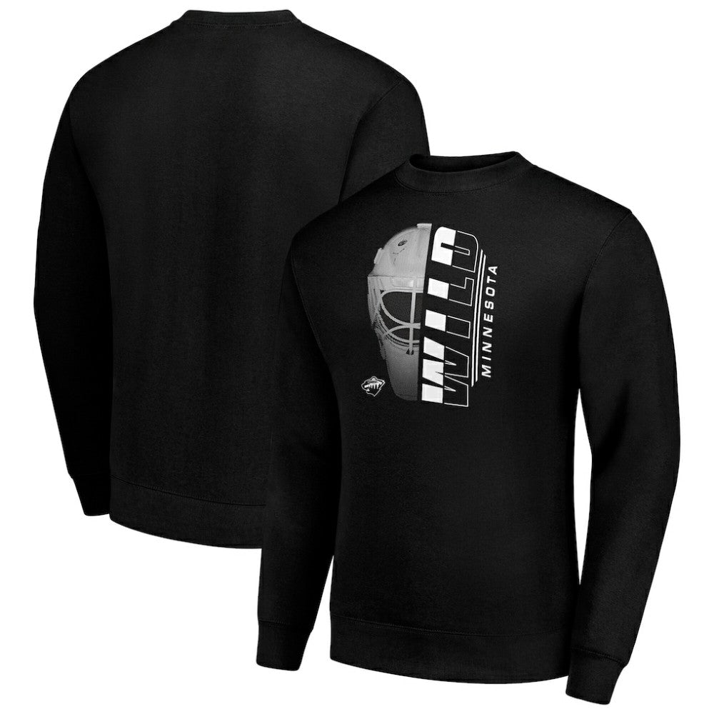 Minnesota Wild Starter  Half Helmet Team Logo Pullover Sweatshirt - Black - NHL