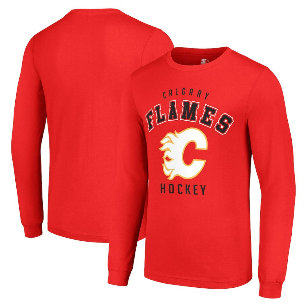 Calgary Flames Starter Logo Long Sleeve T-Shirt - Red - NHL