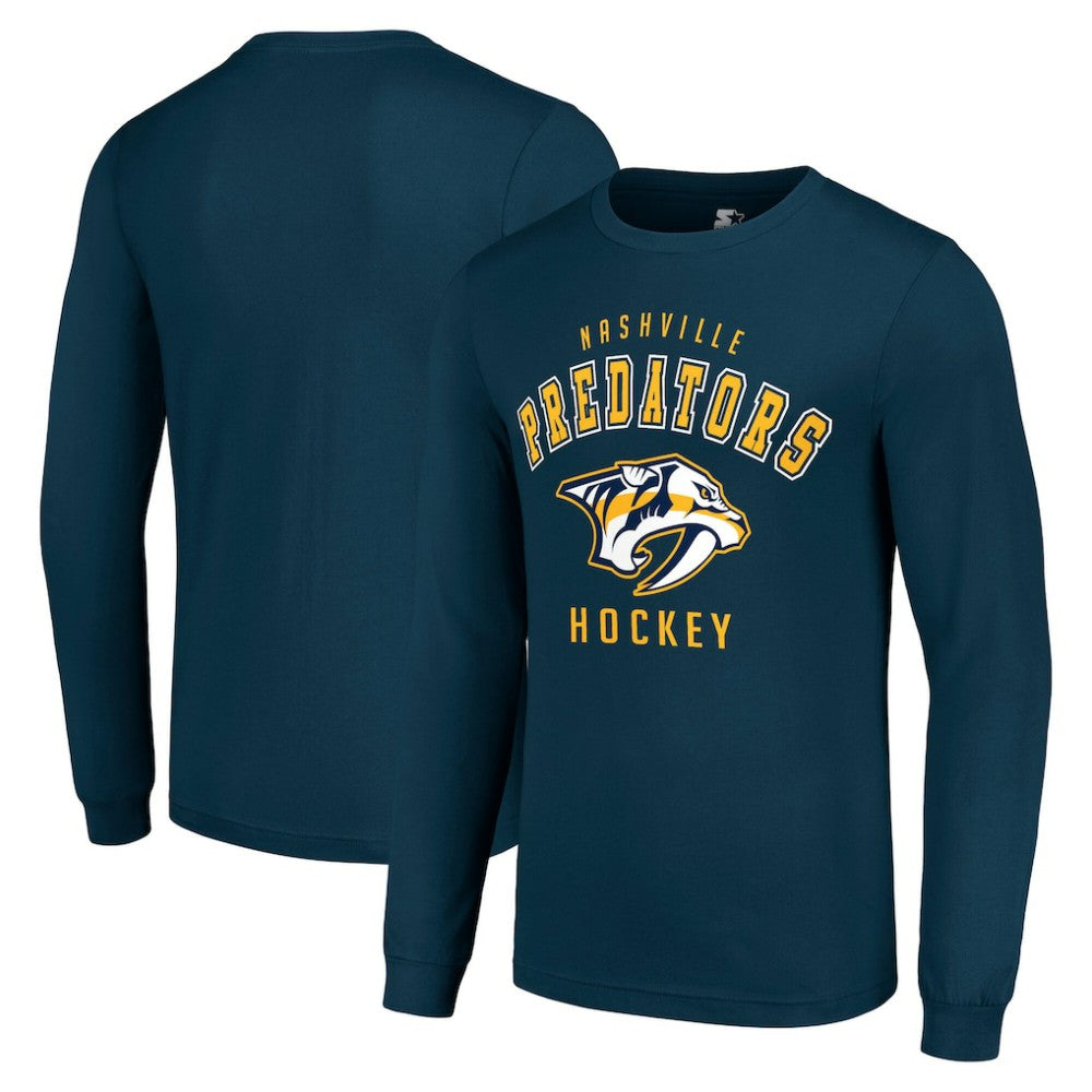 Nashville Predators Starter Logo Long Sleeve T-Shirt - Navy - NHL