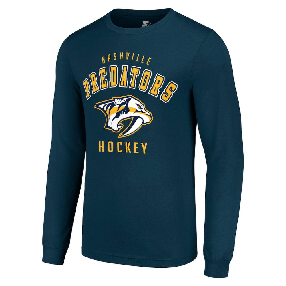 Nashville Predators Starter Logo Long Sleeve T-Shirt - Navy - NHL