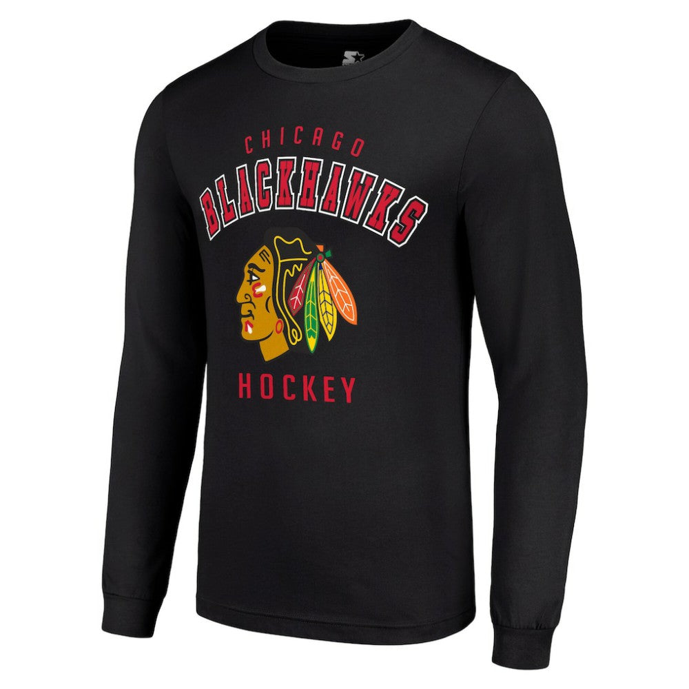 Chicago Blackhawks Starter Logo Long Sleeve T-Shirt - Black - NHL