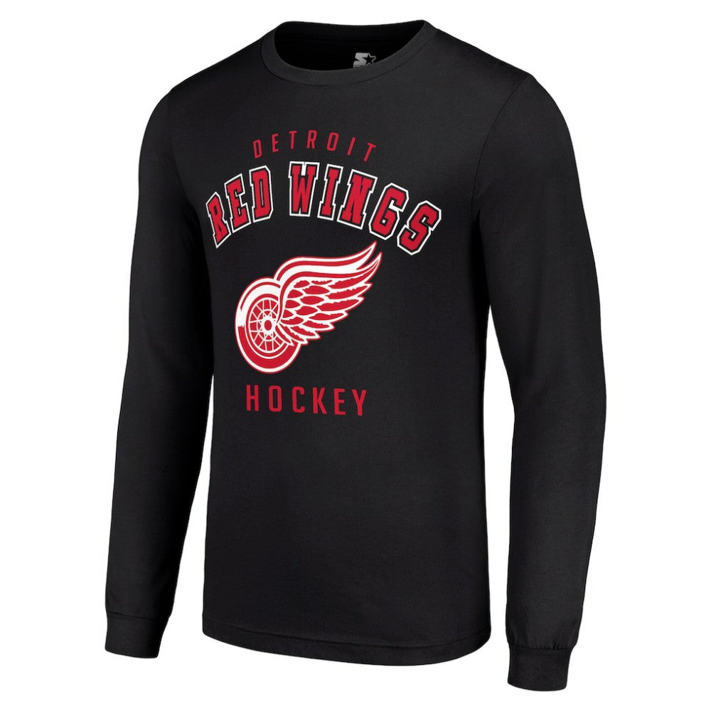 Detroit Red Wings Starter Logo Long Sleeve T-Shirt - Black - NHL
