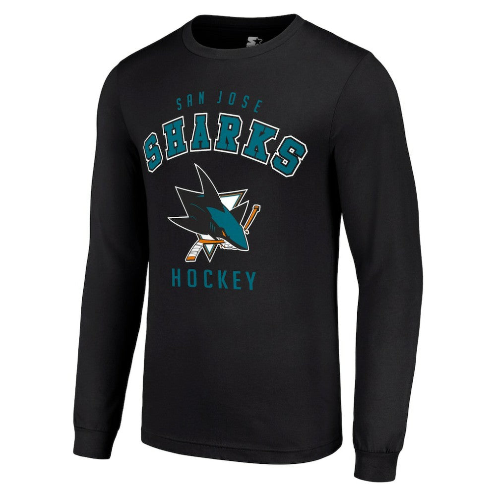San Jose Sharks Starter Logo Long Sleeve T-Shirt - Black - NHL