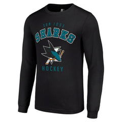 San Jose Sharks Starter Logo Long Sleeve T-Shirt - Black - NHL