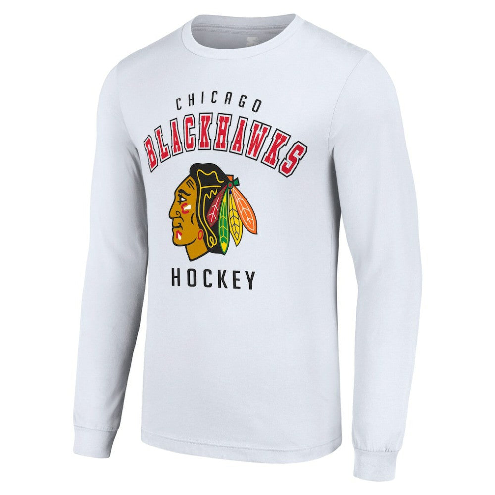 Chicago Blackhawks Starter Logo Long Sleeve T-Shirt - White - NHL