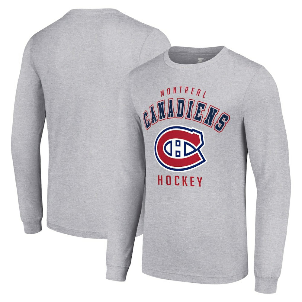 Montreal Canadiens Starter Logo Long Sleeve T-Shirt - Heather Gray - NHL
