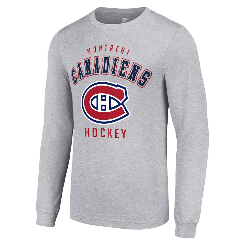 Montreal Canadiens Starter Logo Long Sleeve T-Shirt - Heather Gray - NHL