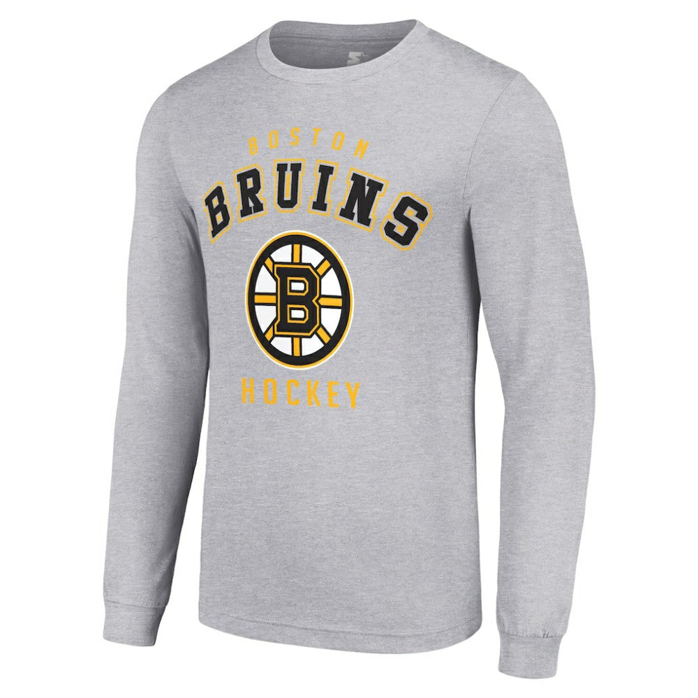 Boston Bruins Starter Logo Long Sleeve T-Shirt - Heather Gray - NHL
