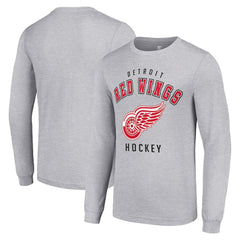 Detroit Red Wings Starter Logo Long Sleeve T-Shirt - Heather Gray - NHL