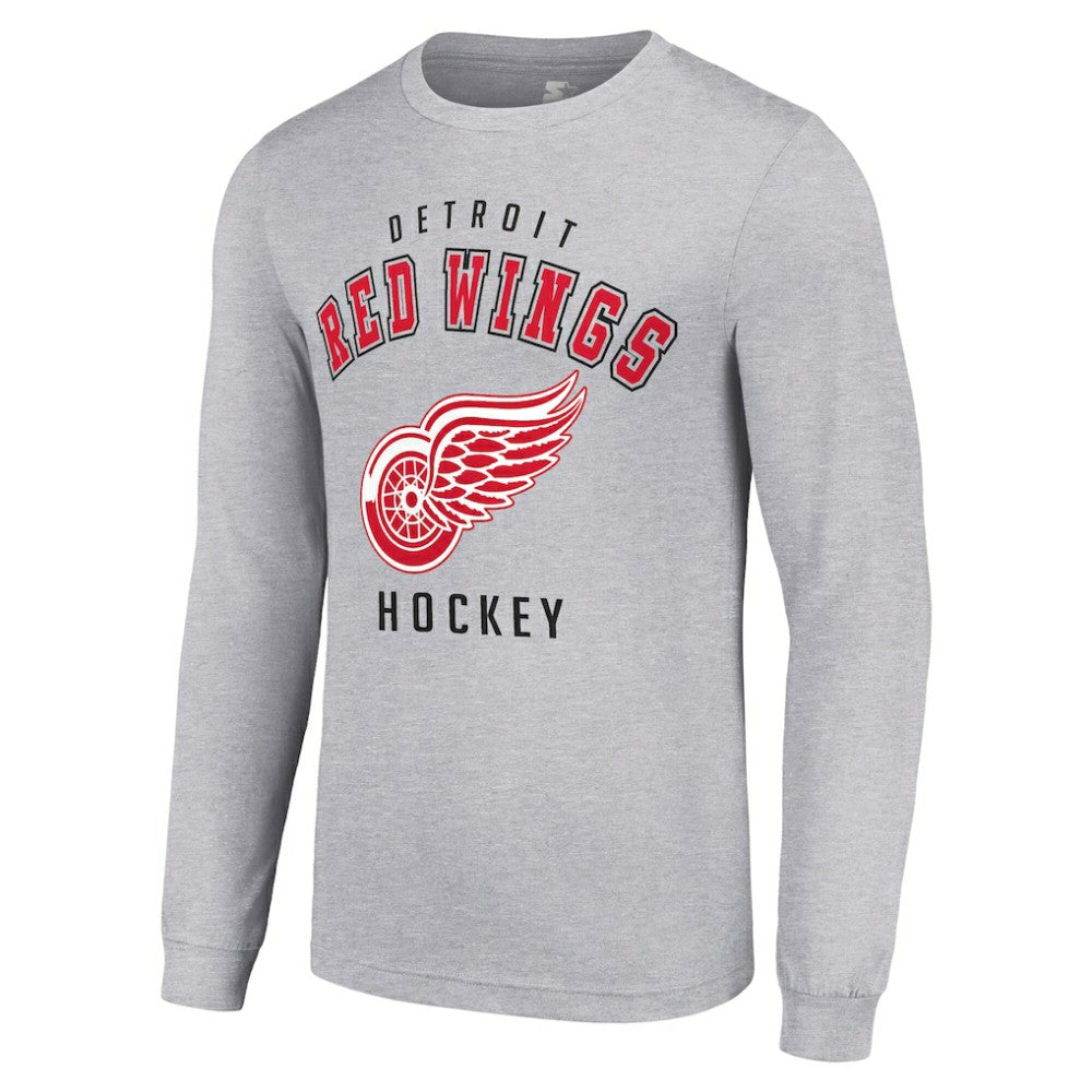 Detroit Red Wings Starter Logo Long Sleeve T-Shirt - Heather Gray - NHL