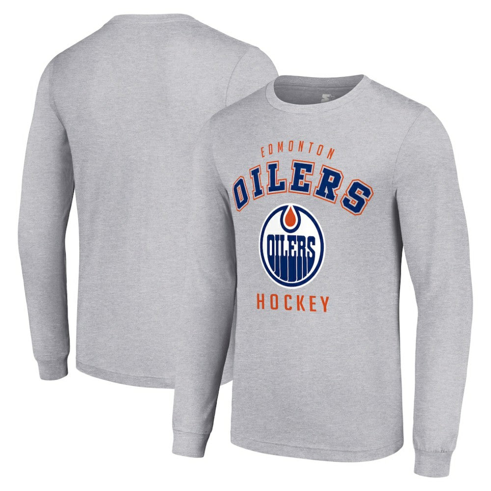Edmonton Oilers Starter Logo Long Sleeve T-Shirt - Heather Gray - NHL