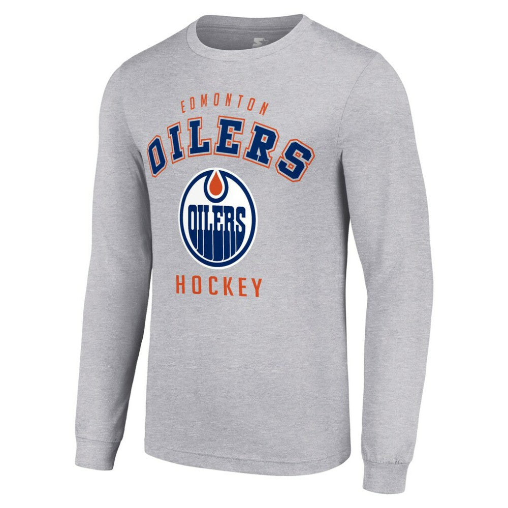 Edmonton Oilers Starter Logo Long Sleeve T-Shirt - Heather Gray - NHL