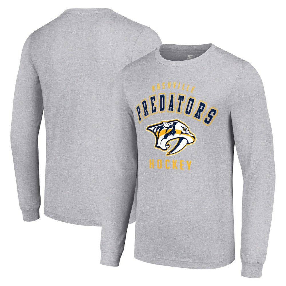 Nashville Predators Starter Logo Long Sleeve T-Shirt - Heather Gray - NHL