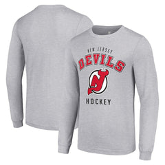 New Jersey Devils Starter Logo Long Sleeve T-Shirt - Heather Gray - NHL