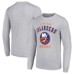 New York Islanders Starter Logo Long Sleeve T-Shirt - Heather Gray - NHL