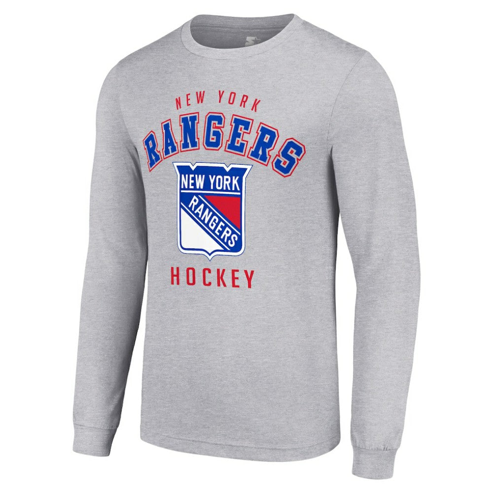 New York Rangers Starter Logo Long Sleeve T-Shirt - Heather Gray - NHL