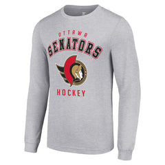 Ottawa Senators Starter Logo Long Sleeve T-Shirt - Heather Gray - NHL