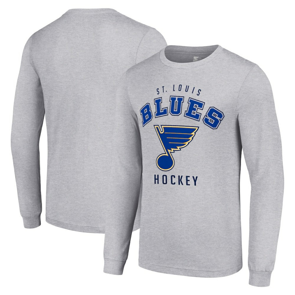 St. Louis Blues Starter Logo Long Sleeve T-Shirt - Heather Gray - NHL