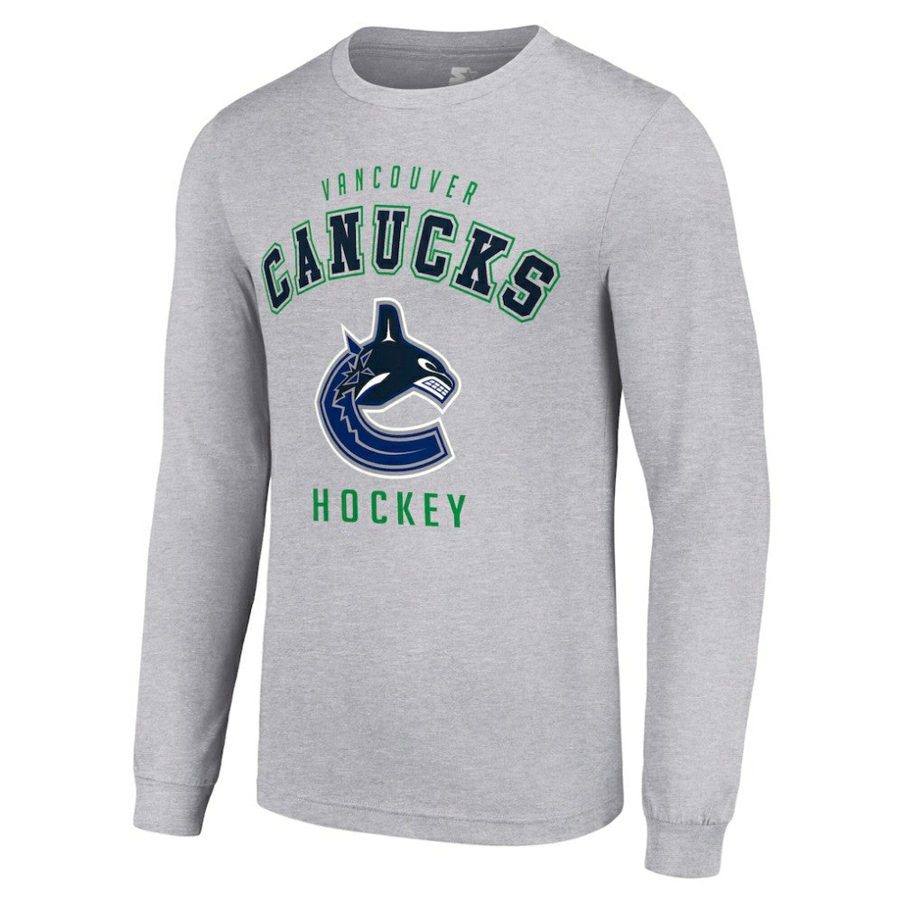Vancouver Canucks Starter Logo Long Sleeve T-Shirt - Heather Gray - NHL