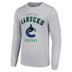Vancouver Canucks Starter Logo Long Sleeve T-Shirt - Heather Gray - NHL