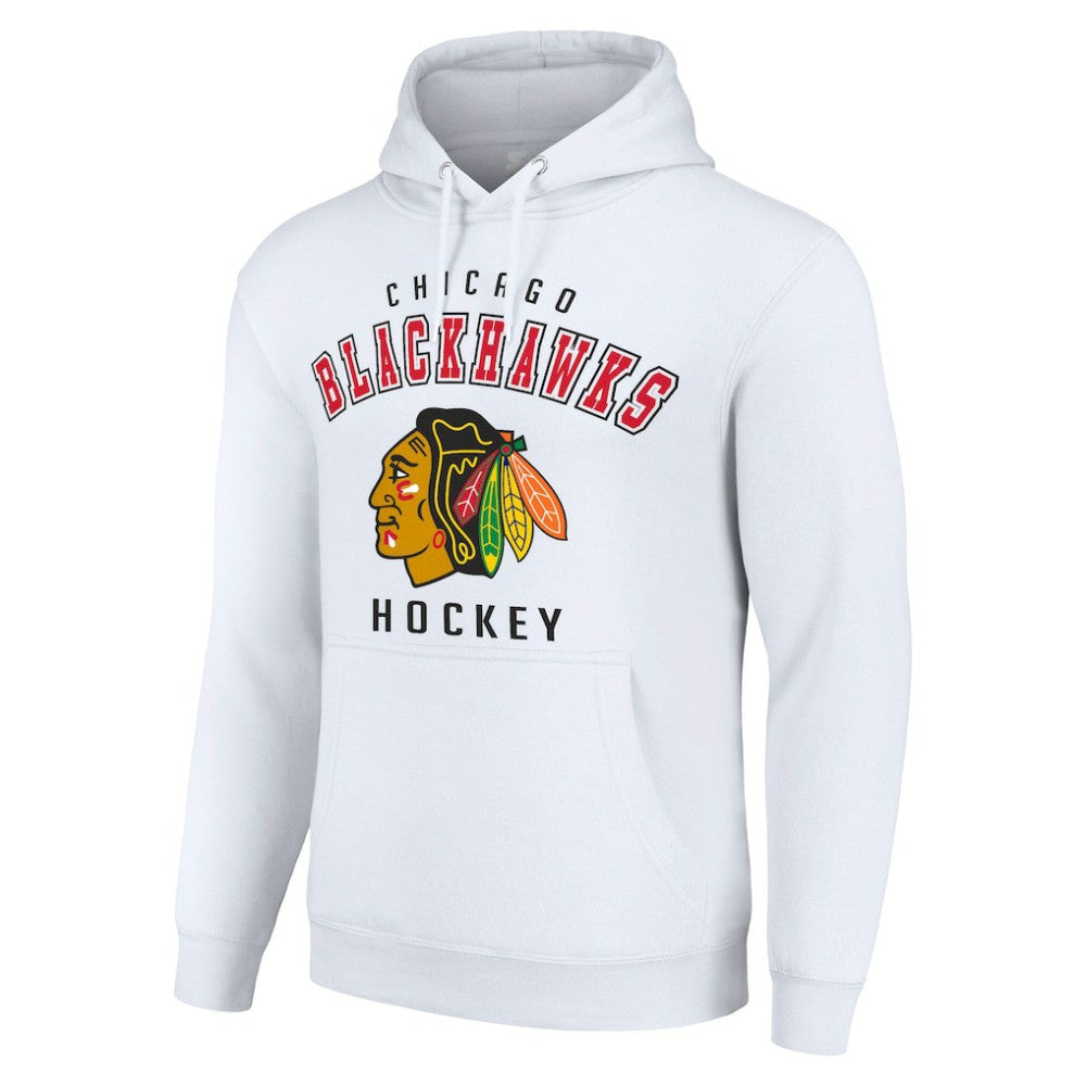 Chicago Blackhawks Starter Logo Pullover Hoodie - White - NHL
