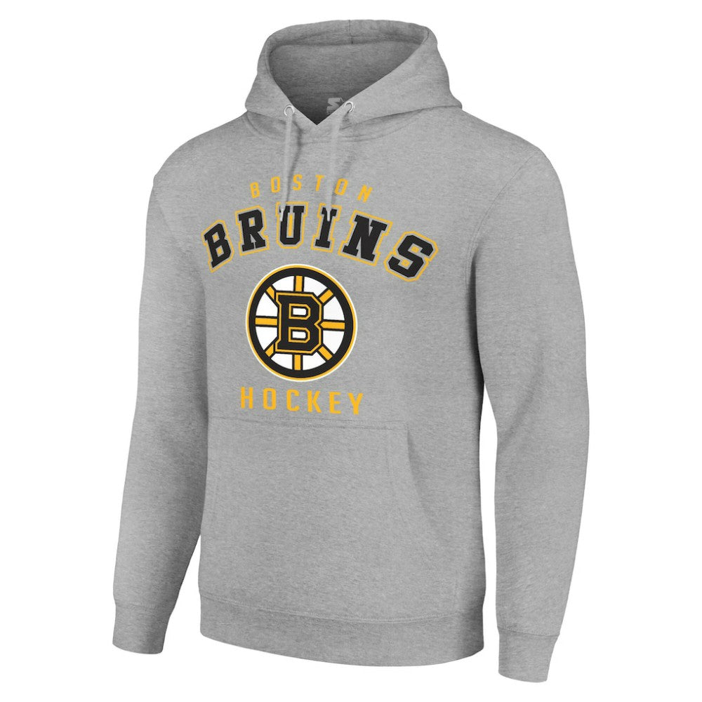 Boston Bruins Starter Logo Pullover Hoodie - Heather Gray - NHL
